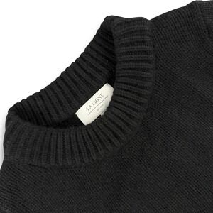La Ligne Sweater Women M Black Wool Cashmere Blend Cropped Mock Neck Ribbed Knit